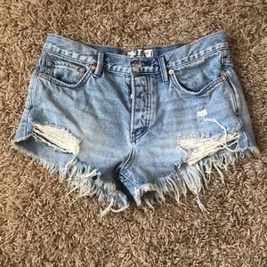 Free People Shorts Light Wash Size 26